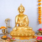 Exotic India Lord Buddha in The Bhumisparsha Mudra - Brass Statue