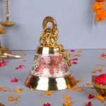 Gold Toned & Red Hanging Temple Bell With Red Elephant Engraving 1 DSCF6349 1 eMetalCrafts