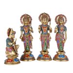 Brass Ram Darbar Multicolor Gemstone Handwork Statue Shree Ram Ji Sita Laxman Hanuman 4 DSCF6409 eMetalCrafts