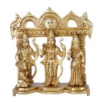 Brass Bhagwan Ram Darbar with Sita Laxman Hanuman Idol Statue 2 DSCF6442 eMetalCrafts