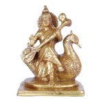 Brass Saraswati Maa Playing Veena Statue 2 DSCF6454 eMetalCrafts