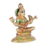 Brass Goddess Saraswati Ji Idol 3 DSCF6463 eMetalCrafts