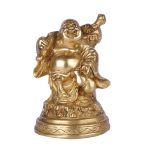 Brass Made Laughing Buddha Idol in Standing Position 2 DSCF6548 eMetalCrafts