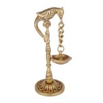 Home & Beyond-Parrot Design Pure Brass Hanging Diya Pair 2 DSCF6587 eMetalCrafts