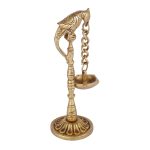 Home & Beyond-Parrot Design Pure Brass Hanging Diya Pair 3 DSCF6588 eMetalCrafts