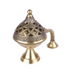 Brass Ethnic Carved Design Incense Burner with Handle 4 DSCF6626 eMetalCrafts