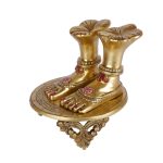 Brass Goddess Lakshmi Feet, For Worship 4 DSCF6682 eMetalCrafts