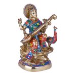 Brass Saraswati Mata Idol Showpiece Statue for Pooja Room 3 DSCF6721 eMetalCrafts