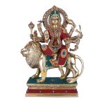 Brass Durga Mata Idol Divine Sherawali mata 2 DSCF6727 eMetalCrafts