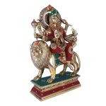 Brass Durga Mata Idol Divine Sherawali mata 3 DSCF6728 eMetalCrafts