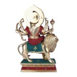 Brass Durga Mata Idol Divine Sherawali mata 5 DSCF6731 eMetalCrafts