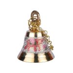 Gold Toned & Red Hanging Temple Bell With Red Elephant Engraving 2 DSCF6758 1 eMetalCrafts