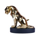 Aluminium Modern Golden Panther on Black Platfom 2 DSCF6956 eMetalCrafts