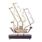 Titanic Medium Size Brass Ship with Wooden Base 2 DSCF7003 1 eMetalCrafts