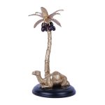Aluminium Metal Golden Sitting Camel with Tree And Black Platfom 2 DSCF7007 eMetalCrafts