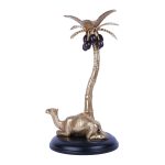 Aluminium Metal Golden Sitting Camel with Tree And Black Platfom 3 DSCF7008 eMetalCrafts