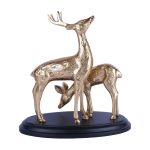 Aluminium Small Standing Deer Figurine On Black Platfom 2 DSCF7152 eMetalCrafts