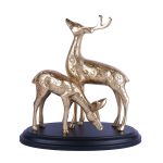 Aluminium Small Standing Deer Figurine On Black Platfom 4 DSCF7155 eMetalCrafts