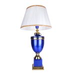 Aluminium Bohemian Blue Overlay And Cut Glass Ormolu Mounted Lamp 2 DSCF7646 eMetalCrafts