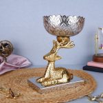 Buck Bowl Steel and Aluminium- Two Tone Gold and Silver