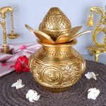 Brass Golden Pooja Kalash 1 DSCF7782 1 eMetalCrafts