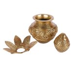 Brass Golden Pooja Kalash 2 DSCF8089 eMetalCrafts