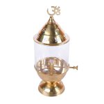 Pure Brass Akhand Jyot Diya with Borosilicate Glass for Temple 2 DSCF8099 1 eMetalCrafts