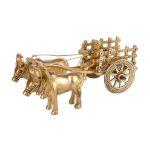 India Brass Metal Vintage Bullock Cart with Double Bull with Open Jaali 2 DSCF8115 eMetalCrafts