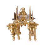 India Brass Metal Vintage Bullock Cart with Double Bull with Open Jaali 3 DSCF8116 eMetalCrafts