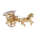 India Brass Metal Vintage Horse Cart with Open Jaali 3 DSCF8131 eMetalCrafts