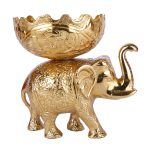 Gold Oxodise Aluminium Metal Elephant With Bowl 2 DSCF8142 1 eMetalCrafts