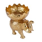 Gold Oxodise Aluminium Metal Elephant With Bowl 4 DSCF8145 1 eMetalCrafts