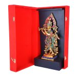 Aluminium Lord Krishna Idol with a Velvet Red Box 2 DSCF8240 eMetalCrafts