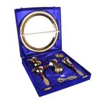 Aluminium Pooja Thali Set With Blue Box 3 DSCF8261 eMetalCrafts