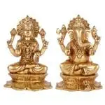 Eternal Blessings: Brass Lakshmi–Ganesha Divine Duo