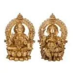 Radiant Blessings: Lakshmi–Ganesha Brass Creation