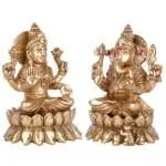 Premium Brass Lakshmi & Ganesha Idols Pair 2 2 2 eMetalCrafts
