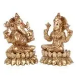 Premium Brass Lakshmi & Ganesha Idols Pair 3 3 2 eMetalCrafts
